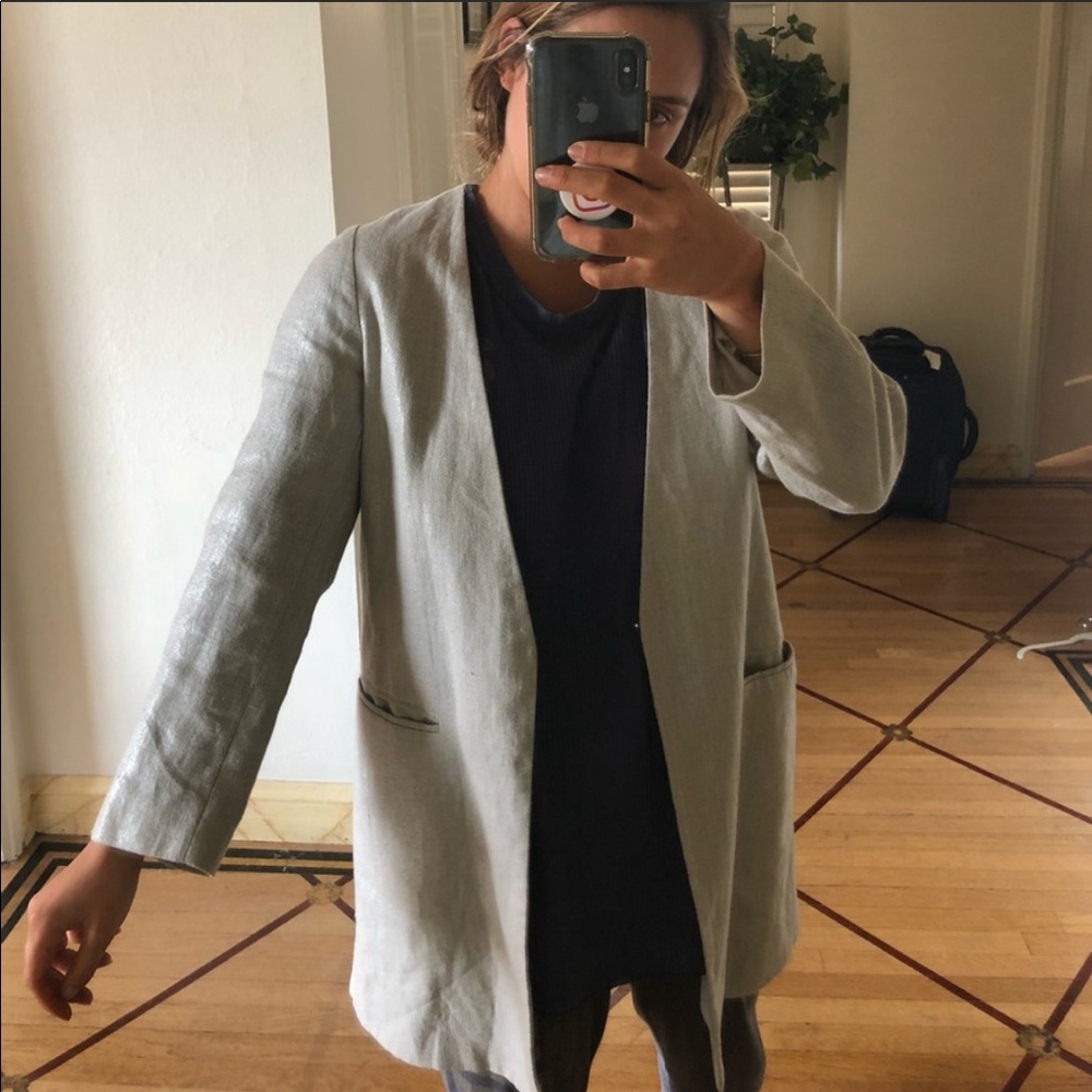 Zara Oversized Blazer Linen Blazer
